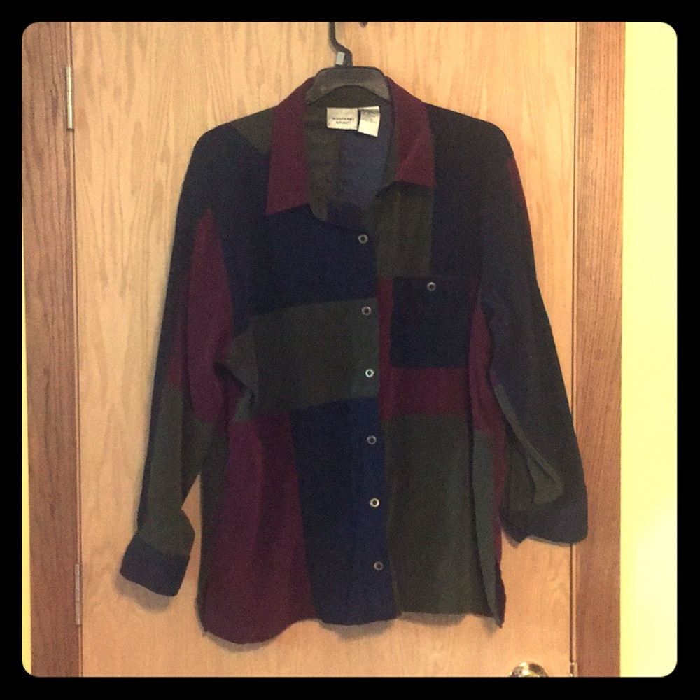 Vintage Plus Size Light Weight Color Block Jacket